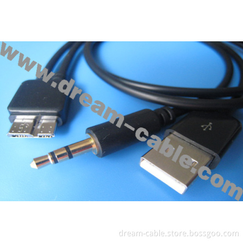 Super Speed Car Audio Aux 3.5mm USB Cable for Samsung Note 3